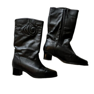 Vintage Christian Franchet Black Leather Boots Women’s 8.5